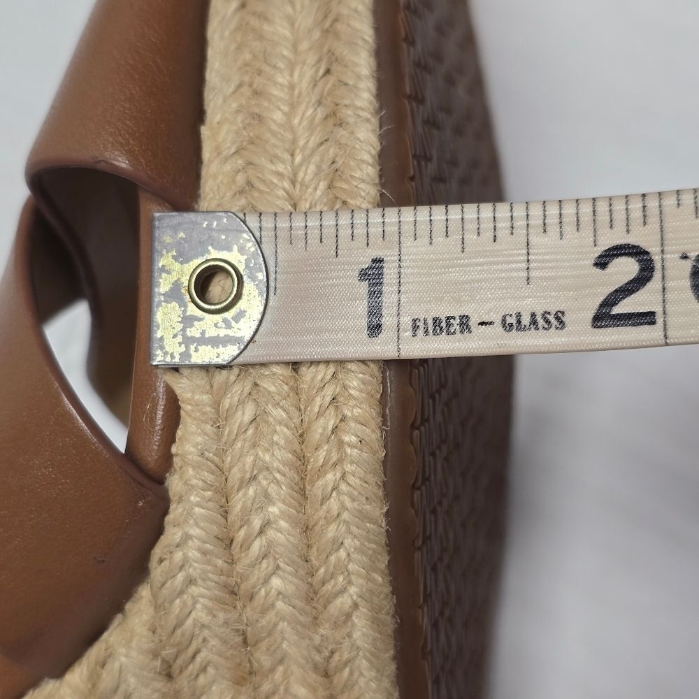 Michael Kors Viola Espadrille Wedge Sandals In Peanut Butter Genuine Leather 7.5 - Picture 11 of 11